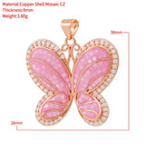 Pink Shell Butterfly Charms Golden Plated DIY Jewelry Making