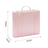 Sweet Pink Jewelry Box Portable Leather Earring Ring Jewelry Storage