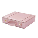 Sweet Pink Jewelry Box Portable Leather Earring Ring Jewelry Storage