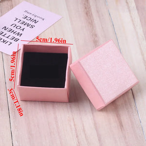 Pink Storage Jewelry Box Necklace Earrings Engagement Ring