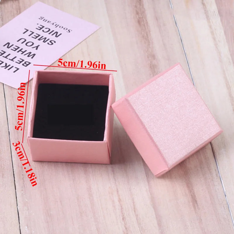 Pink Storage Jewelry Box Necklace Earrings Engagement Ring