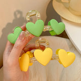 Sweet Candy Frosted Heart Hair Claw for Girls