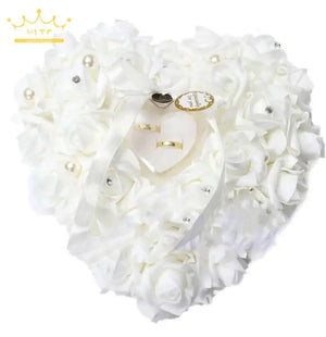 Heart Shape Ring Box with Rose Flowers - Valentine Gift
