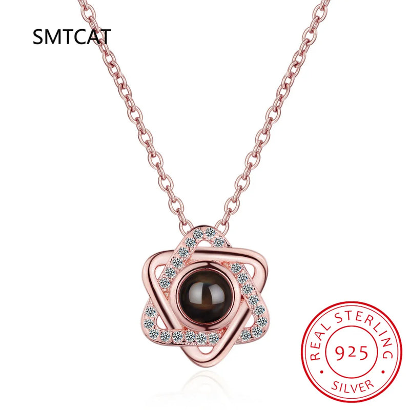 Romantic Love Projection Necklace Wedding Magen David Necklace