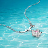 Romantic Glamour Crystal Plum Necklace