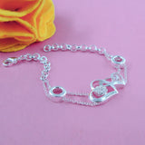 Heart-Shaped Bracelet 925 Sterling Silver Zircon Party Gift