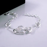 Heart-Shaped Bracelet 925 Sterling Silver Zircon Party Gift