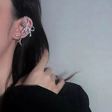 Rhinestone Butterfly Bow Ear Cuff Clip Earrings Crystal Jewelry