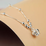 925 Sterling Silver Crown Shape Anklet Bracelet for Women