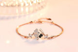 925 Silver Four Leaf Flower Bracelet CZ Zirconia S-B199