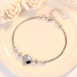 Micro CZ Four Leaf Flower Bracelet 925 Silver Zirconia Bracelet