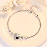 Micro CZ Four Leaf Flower Bracelet 925 Silver Zirconia Bracelet