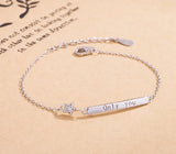 Sterling Silver Love Bracelet One-Word Lettering Gift