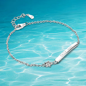 Sterling Silver Love Bracelet One-Word Lettering Gift