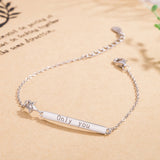 Sterling Silver Love Bracelet One-Word Lettering Gift