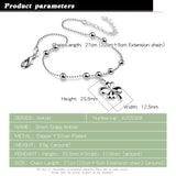 Sterling Silver Anklet with Clover Bead for Women