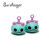 Skull Charm Bells Bracelet Necklace Pendant Craft Jewelry Findings