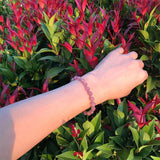 Strawberry Colour Beads Blessing Bracelet 925 Silver Jewelry