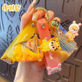 Summer Shiba Inu Liquid Keychain Drink Cup Bead Quicksand Drift Bottle