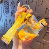 Summer Shiba Inu Liquid Keychain Drink Cup Bead Quicksand Drift Bottle