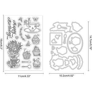 Sweet Tea Cake Stamps and Die Sets for DIY Scrapbook