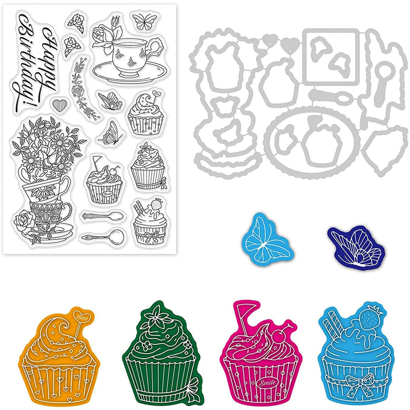 Sweet Tea Cake Stamps and Die Sets for DIY Scrapbook
