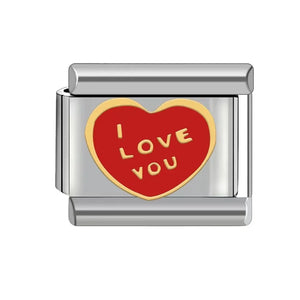 Sweet Italian Heart Charm Bracelet Stainless Steel Jewelry