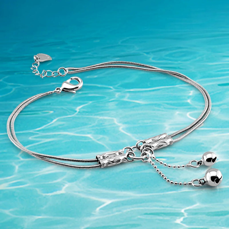 Women's Double Bell Anklet Layered Beach Anklet