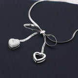 Women's Sterling Silver Necklace-Heart Pendant Necklace-Silver Chain 50CM