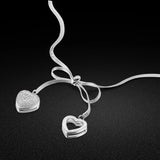 Women's Sterling Silver Necklace-Heart Pendant Necklace-Silver Chain 50CM
