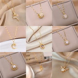 Sweet Zircon Crystal Pendant Clavicle Chain Necklace For Women
