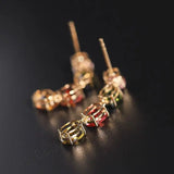 Colorful Natural Tourmaline Earrings, S925 Silver Inlaid, High-grade