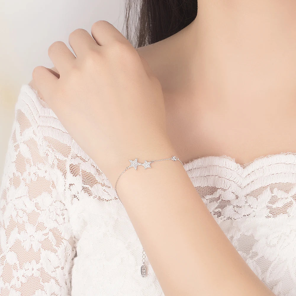 925 Silver Star Charm Bracelet
