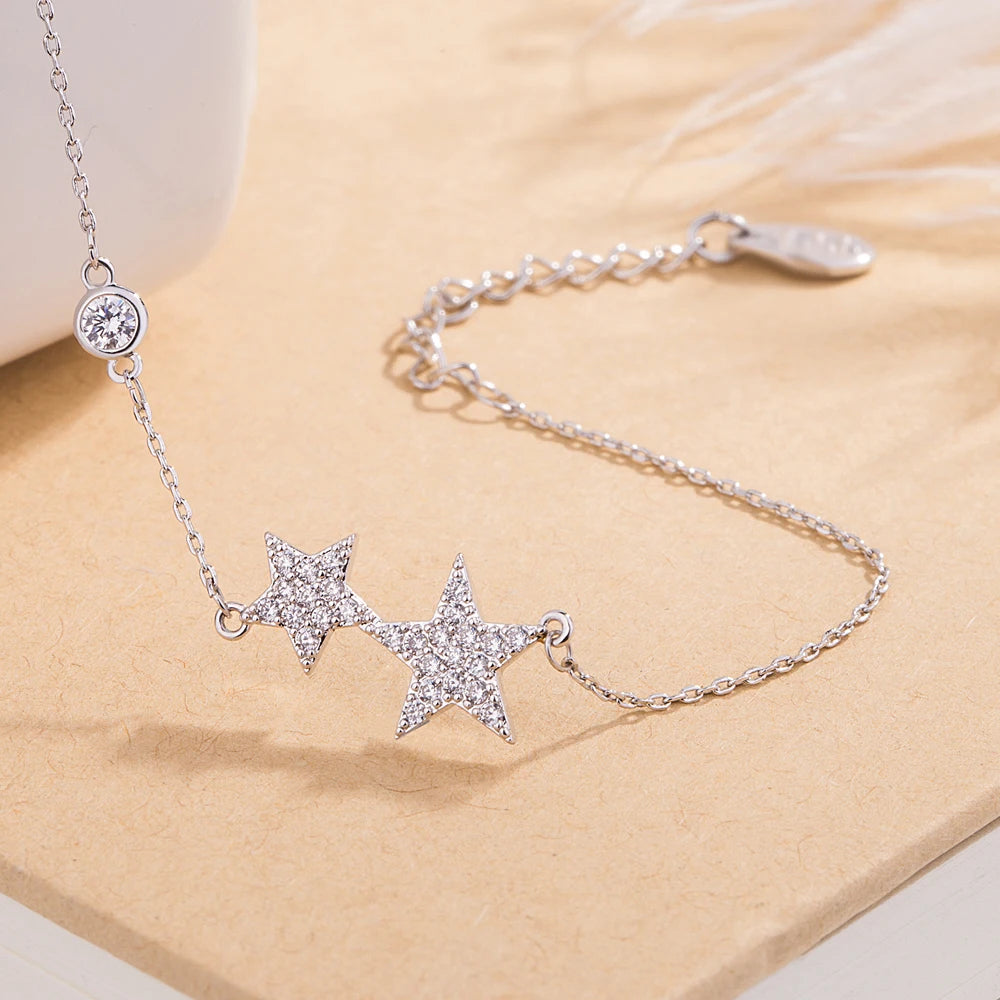 925 Silver Star Charm Bracelet