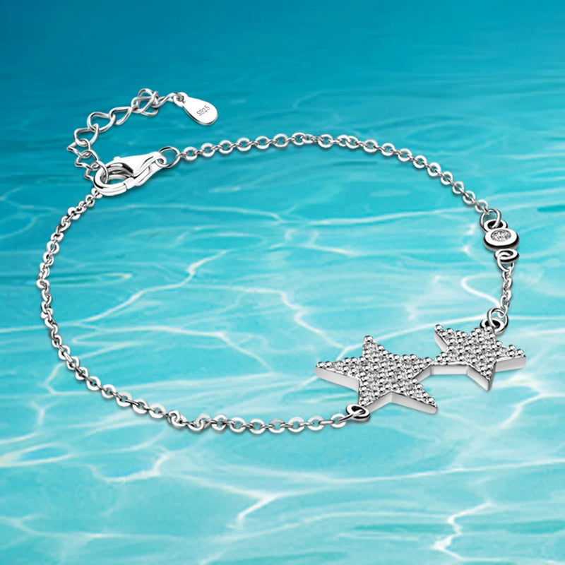 925 Silver Star Charm Bracelet