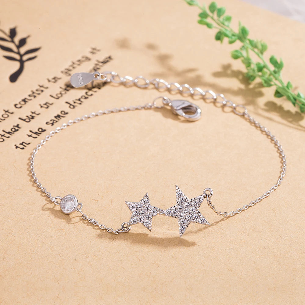 925 Silver Star Charm Bracelet