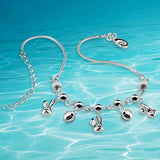 Sweet Rabbit 925 Sterling Silver Bell Anklet for Women Foot Accessories