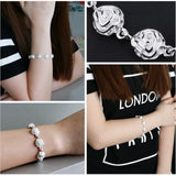 Sterling Silver Flowers Bracelet Women Charm Fine Jewelry