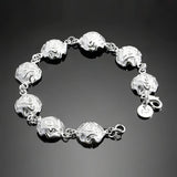 Sterling Silver Flowers Bracelet Women Charm Fine Jewelry