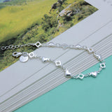 Heart-shaped 925 Sterling Silver Clover Bracelet for Women