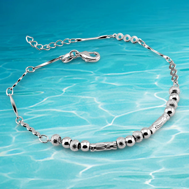 925 Sterling Silver Lucky Bead Bracelet for Women