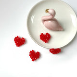 Peach Heart Glass Diamond Earrings DIY Material 4pcs