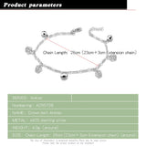Sweet Romantic Bell Anklet 925 Sterling Silver Crown Anklets for Women