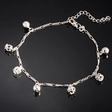 Sweet Romantic Bell Anklet 925 Sterling Silver Crown Anklets for Women