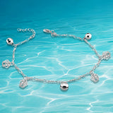 Sweet Romantic Bell Anklet 925 Sterling Silver Crown Anklets for Women
