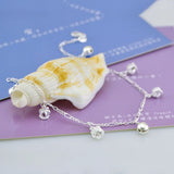 Sweet Romantic Bell Anklet 925 Sterling Silver Crown Anklets for Women