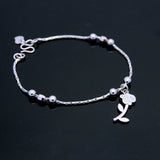 925 Silver Rose Bracelet for Women Birthday Accessories