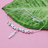 Sterling Silver Fish Bone Anklet for Women