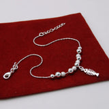 Sterling Silver Fish Bone Anklet for Women