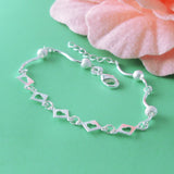 925 Silver Heart Bracelet for Women Party Accessory